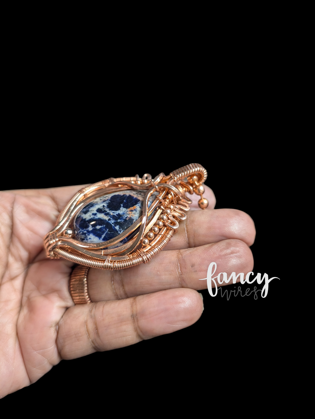 Sodalite and Copper Talisman Pendant