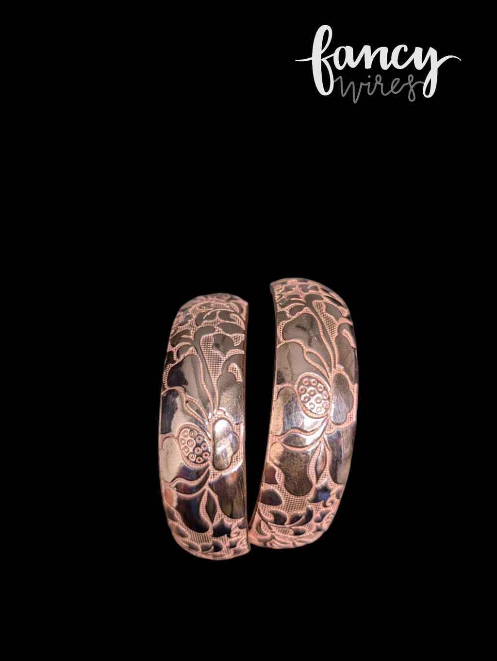 Solid Copper Floral Bangle