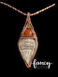 Crazy Lace Agate and Carnelian Pendant