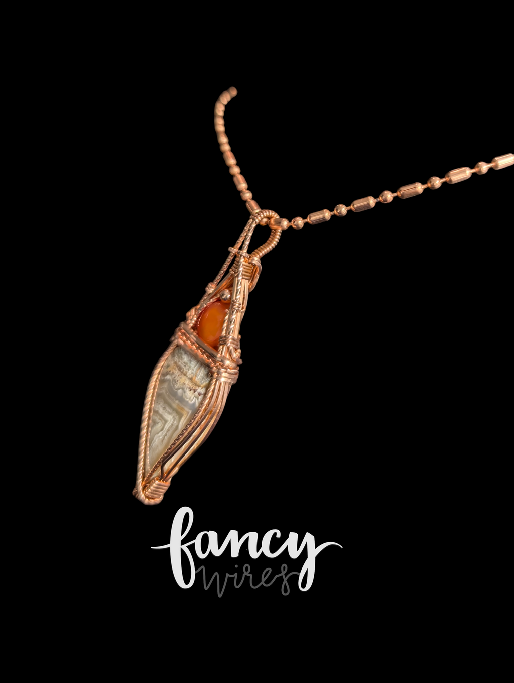 Crazy Lace Agate and Carnelian Pendant