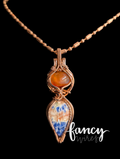 Sodalite and Carnelian Copper Pendant
