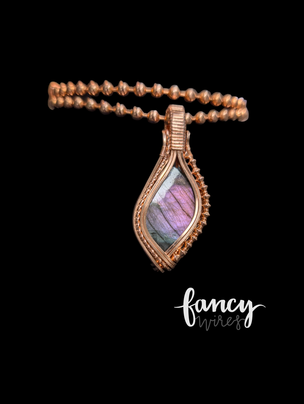 Rare Purple Flash Labradorite Pendant