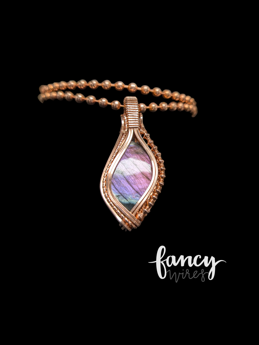 Rare Purple Flash Labradorite Pendant