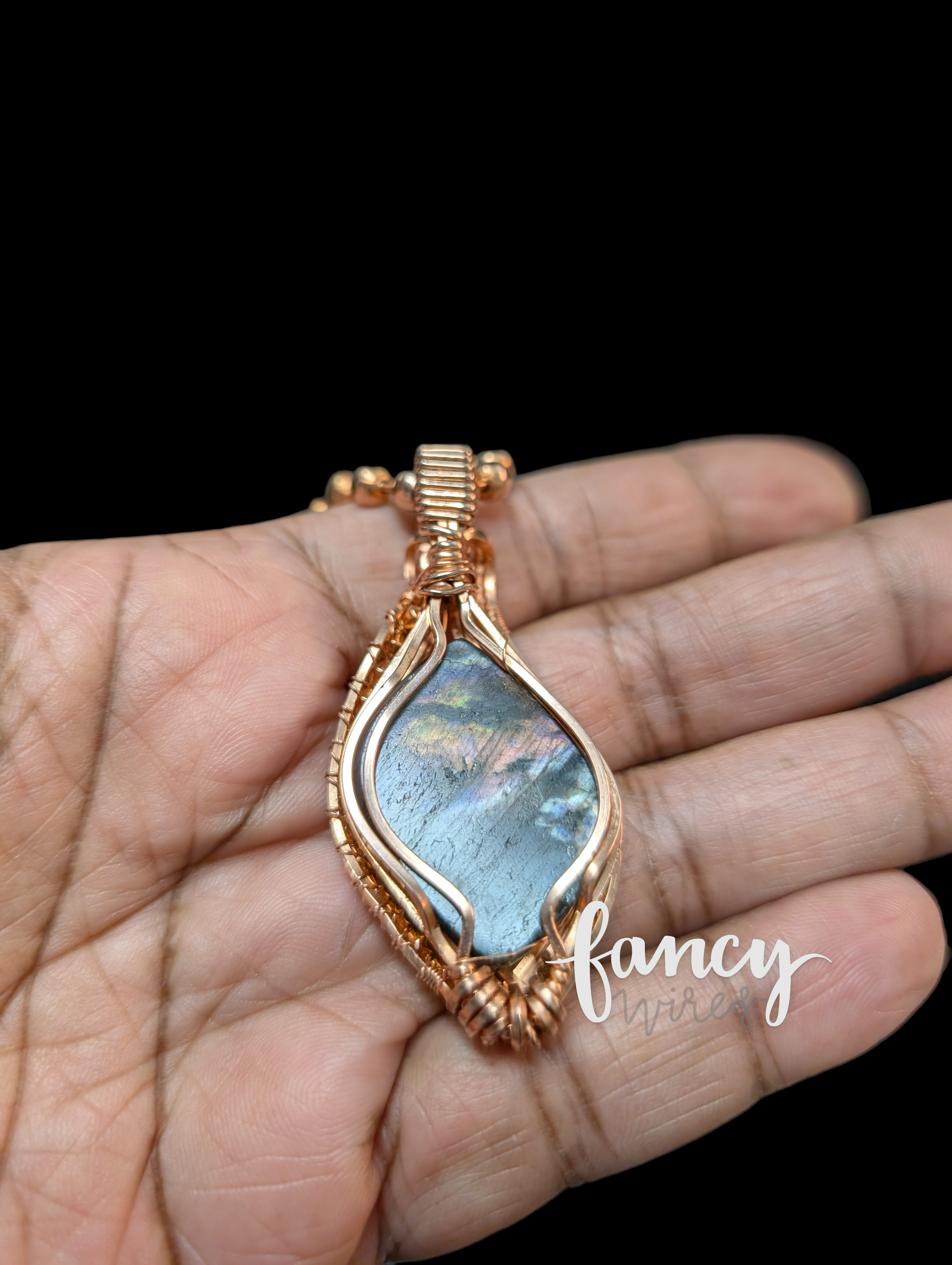 Rare Purple Flash Labradorite Pendant