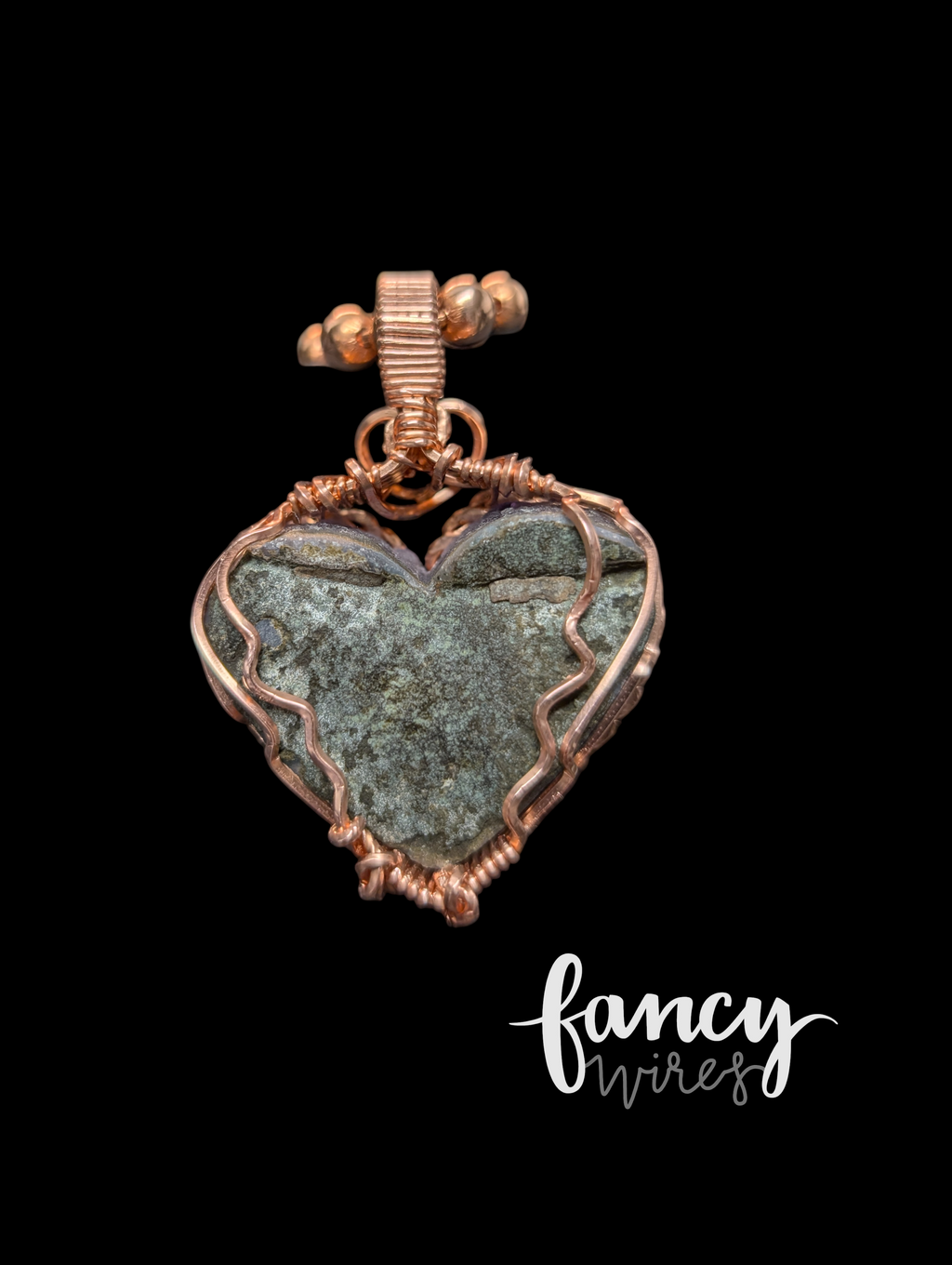 Amethyst Heart Cluster Pendant