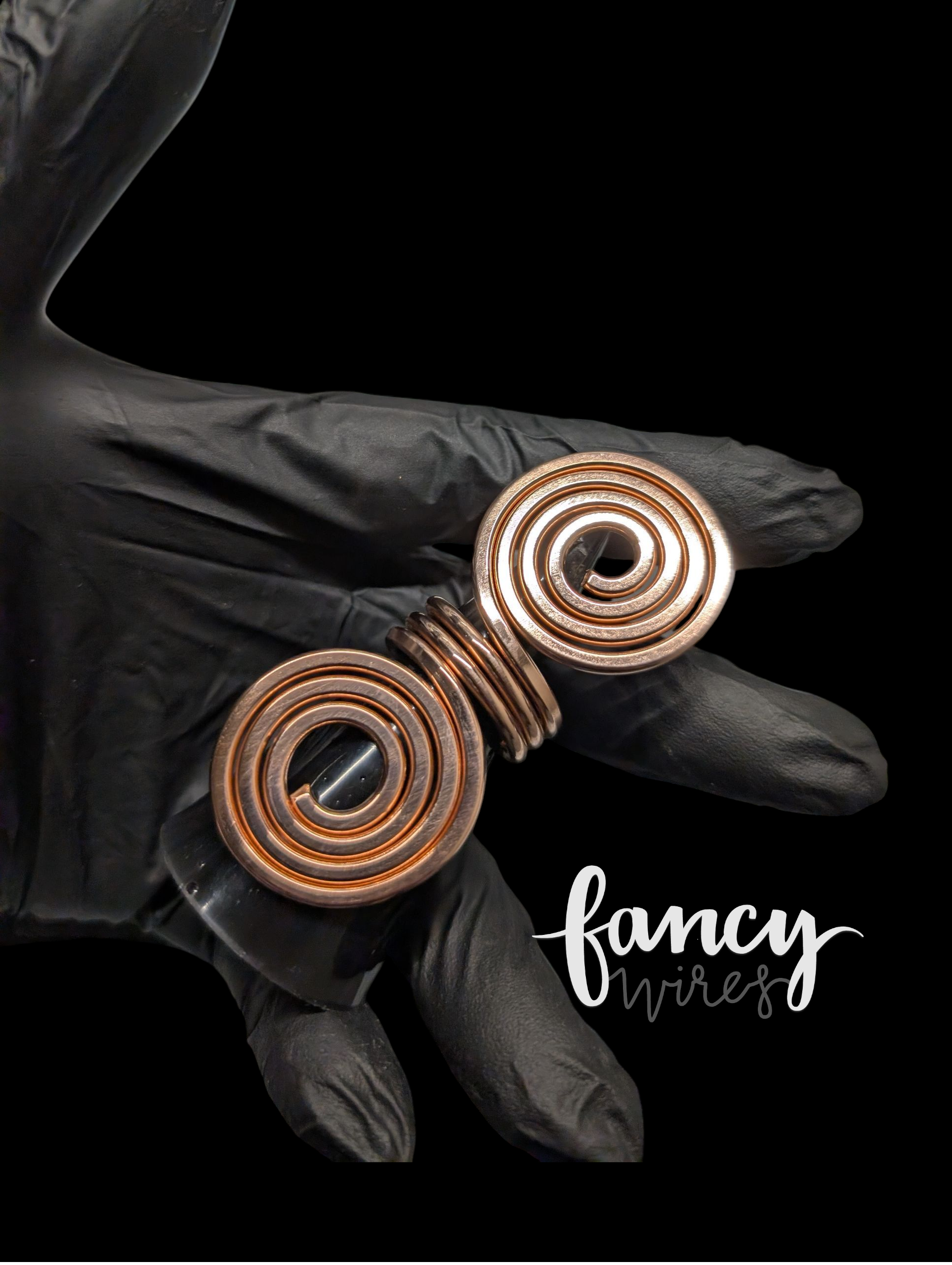Exaggerated Spiral Copper Ring