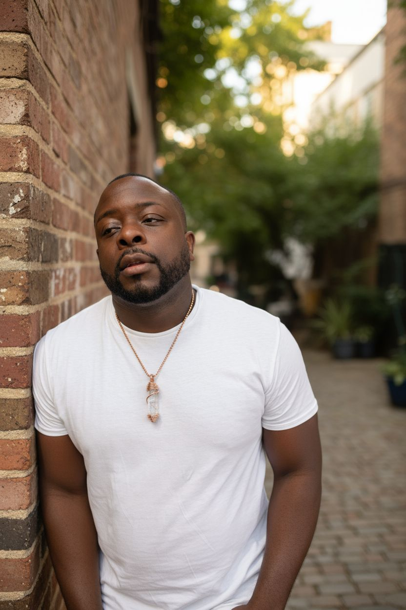 Copper and Clear Quartz Simple Wrapped Pendant