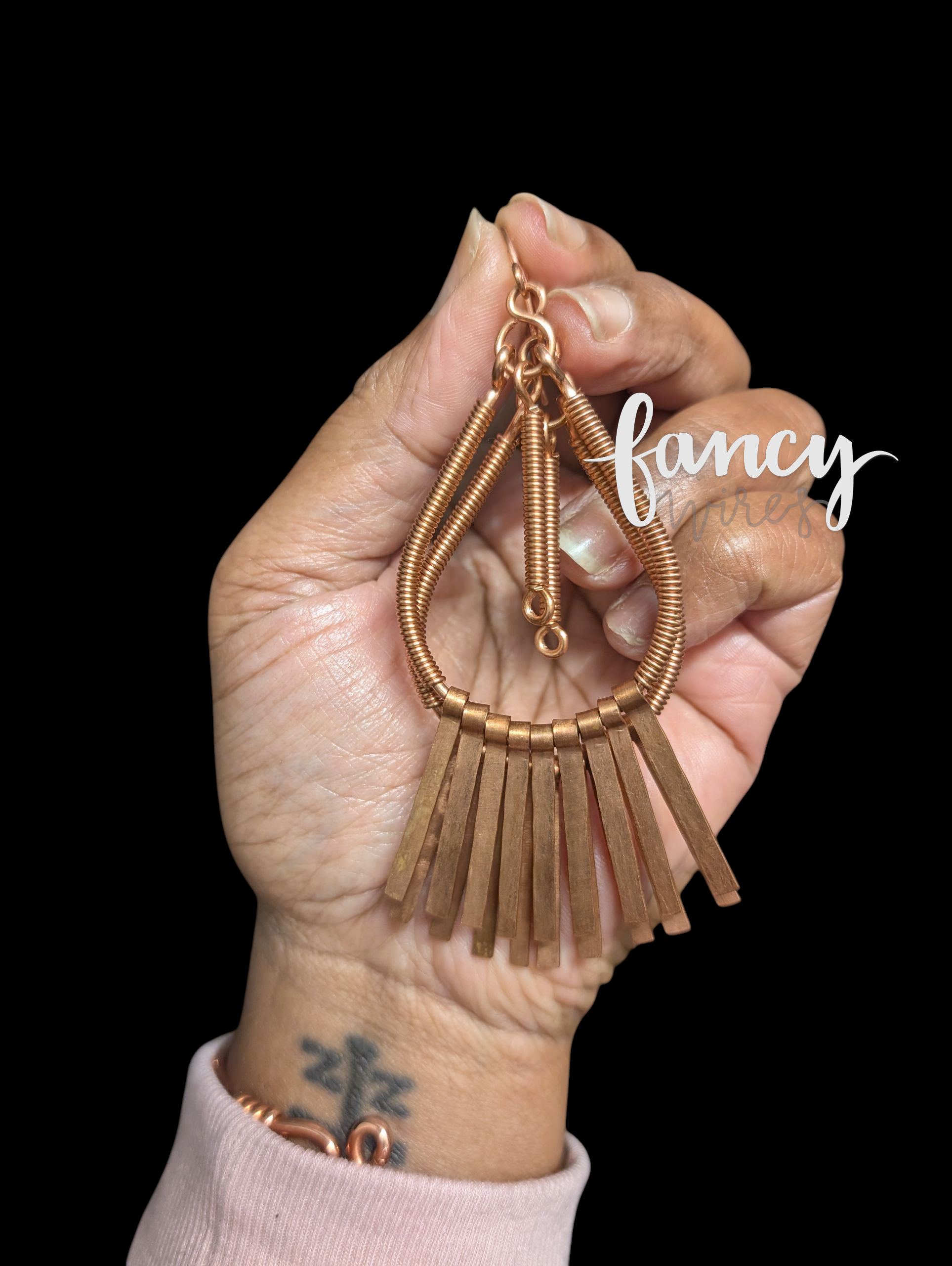 Pure Copper Chandelier Earrings