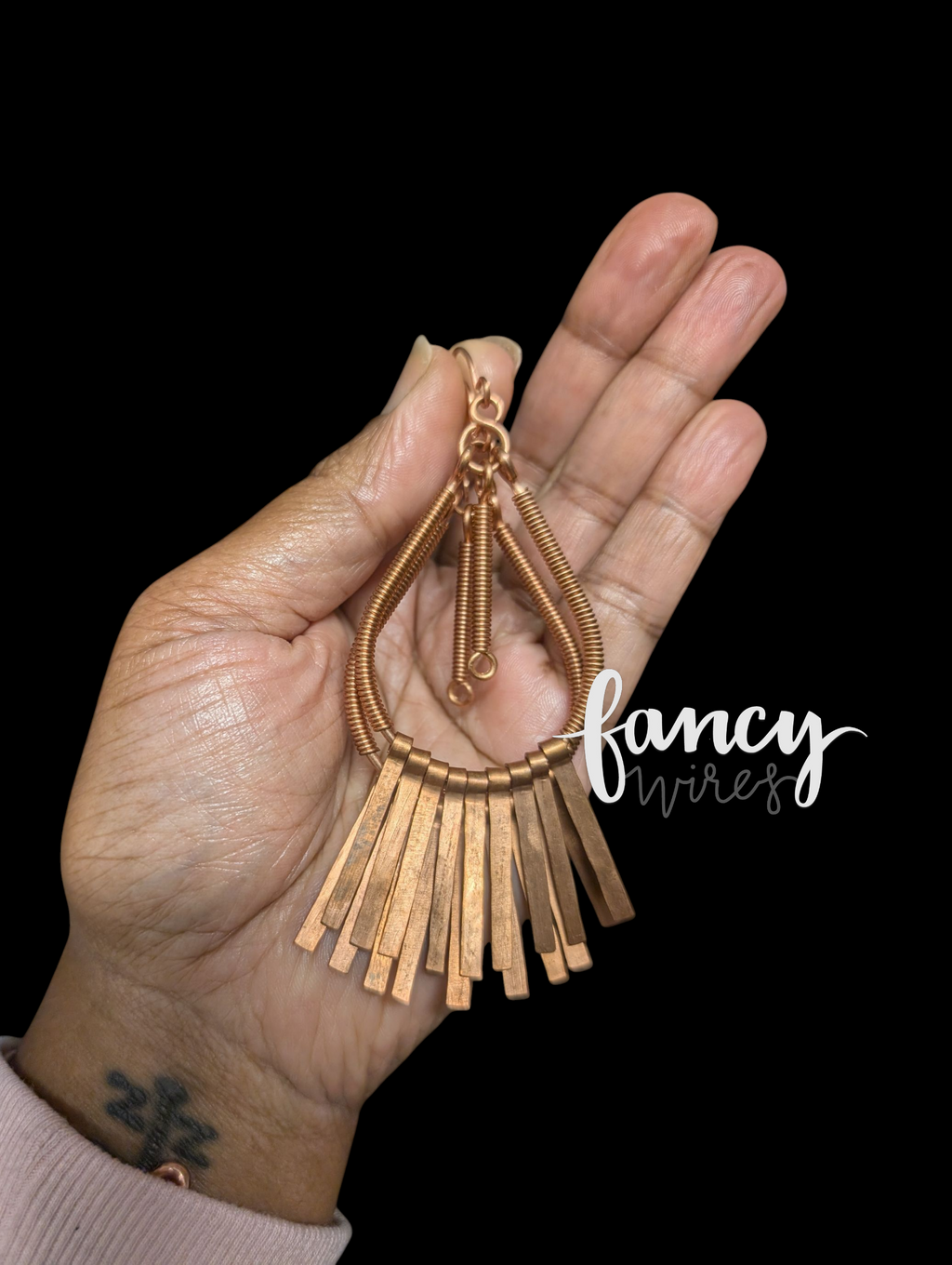 Pure Copper Chandelier Earrings