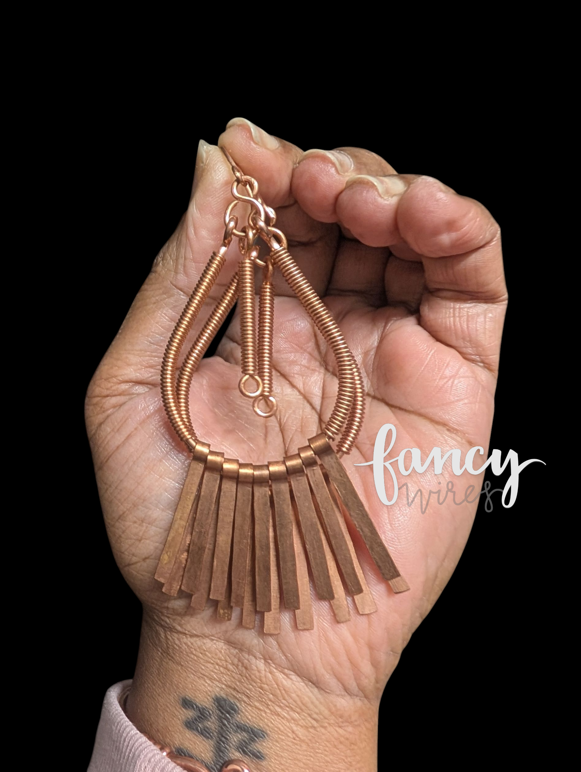 Pure Copper Chandelier Earrings