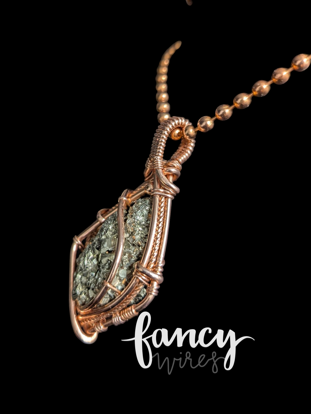 Pyrite and Copper Pendant