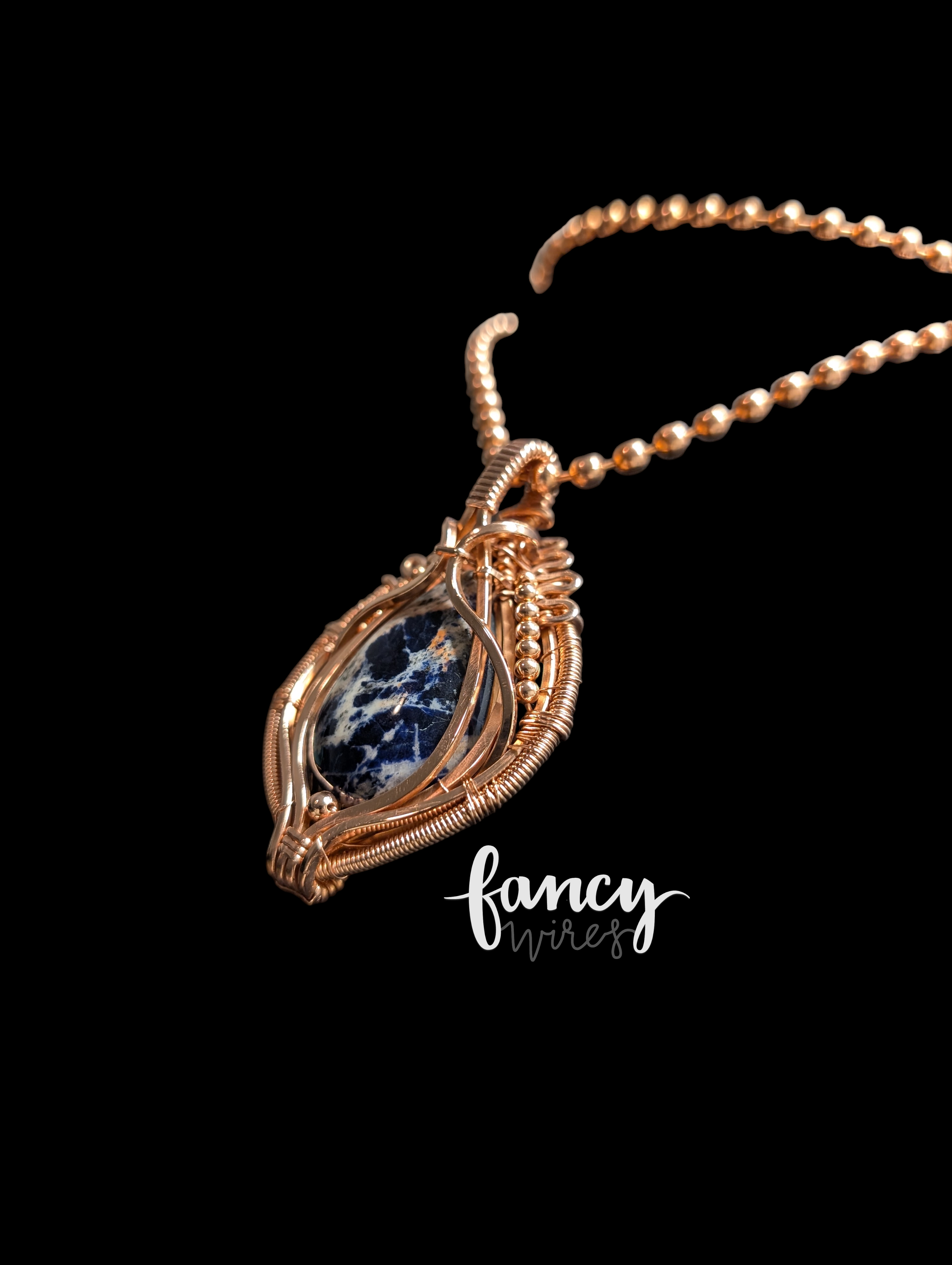 Sodalite and Copper Talisman Pendant