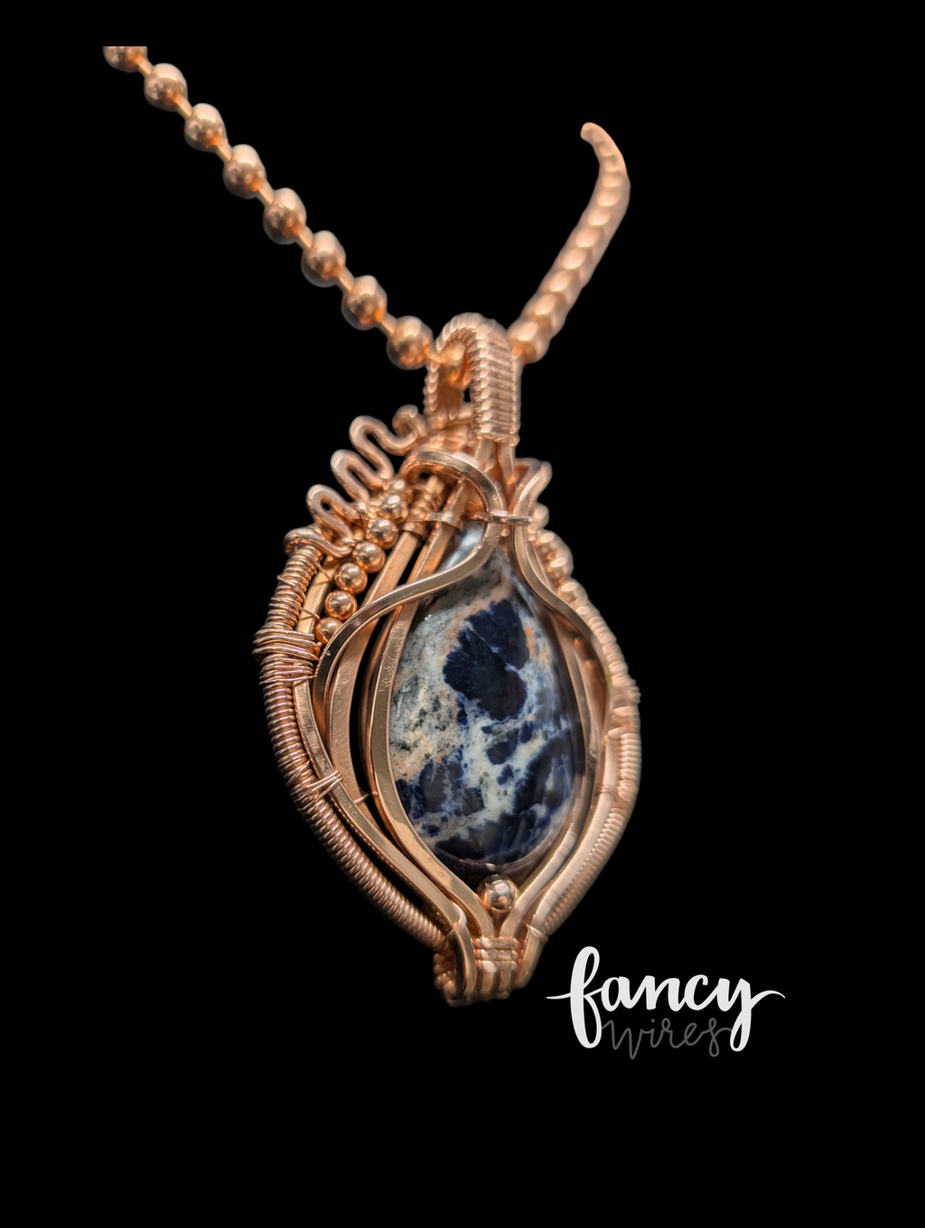 Sodalite and Copper Talisman Pendant