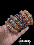 Beaded Gemstone and Copper Bangles